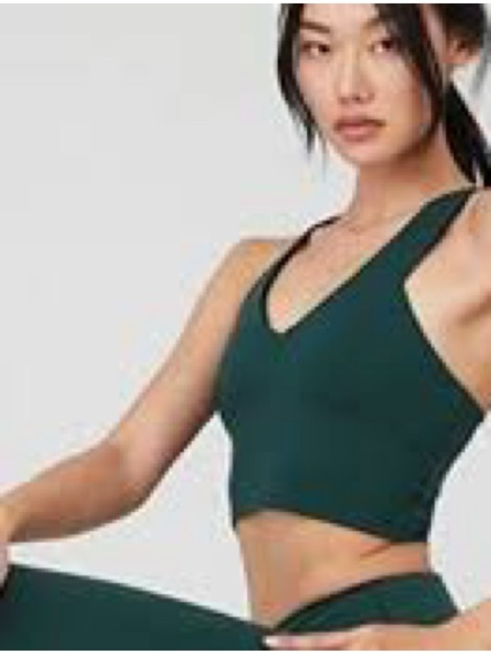 Alo Yoga Women’s Deep Green V-Neck Sports Bra
